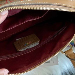 COACH PRIDE ROWAN SATCHEL IN RAINBOW SIG